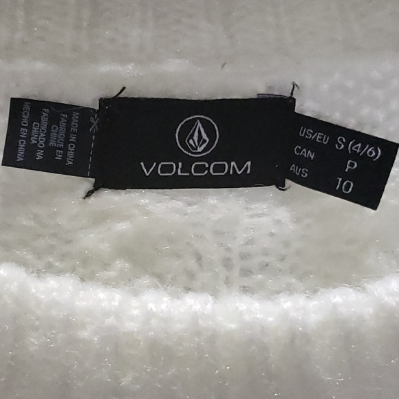 Volcom Sweater Small White Cable Knit Cropped - Picture 11 of 14